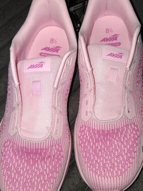 Avia Pink Knit Slip-On Sneakers with Memory Foam